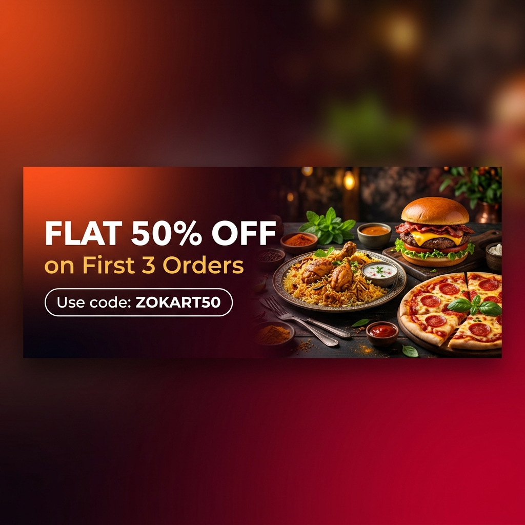 Flat 50% OFF on First 3 Orders – Food Delivery